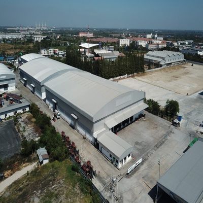 콘크리트 기초 건조 전공 철강 구조 창고 건설 굽은 지붕