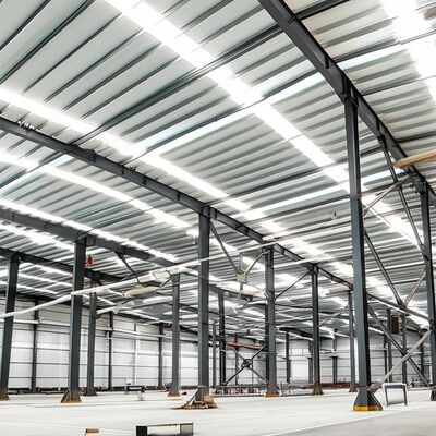 Prefabricated Steel Structure Workshop with Earthquake Resistance ≥8 Grade Hot Dip Galvanized Surface Treatment and High Intensity Load Capacity