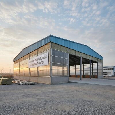 맞춤형 Q355B 원자재 원자재 선공제 철강 창고 샌드위치 패널 두께 50-200mm 및 지진 저항 등급 8