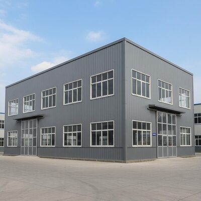 耐久性があり用途の広い産業用保管スペースを提供するアルミニウムPVC窓を備えたワークショップ金属構造倉庫