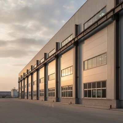 산업용 Q355B 저탄소강 알루미늄 합금 창과 긴 피로 수명을 통합한 Tekla Structures 철강 구조 창고
